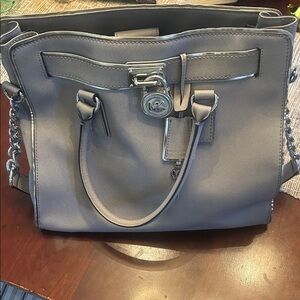 Michael Kors Satchel in Gray with Silver Accents